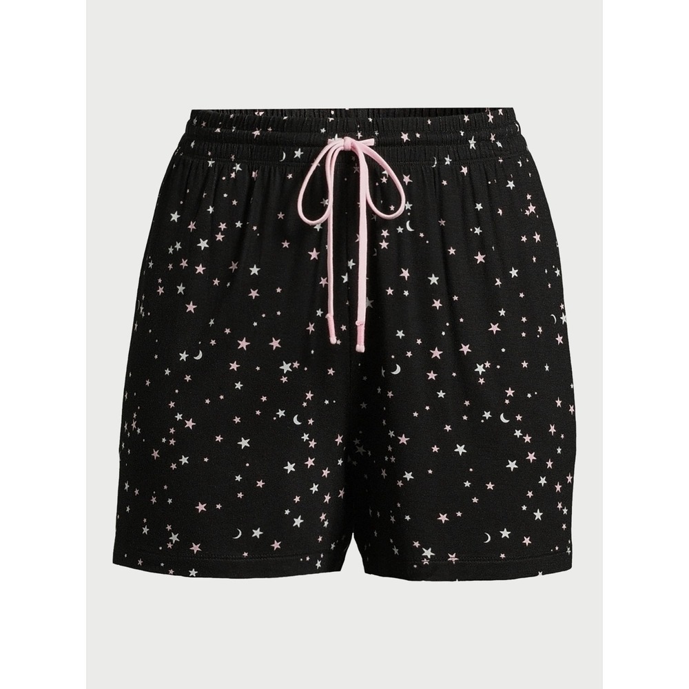 Joyspun Women's Black Sleep Shorts Size XL 16-18 STARS & MOON DESIGN Brand NEW